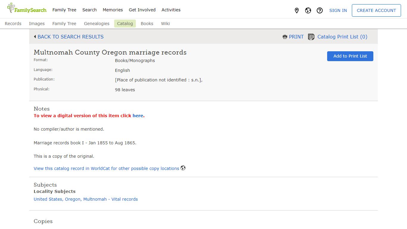 Multnomah County Oregon marriage records - FamilySearch